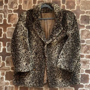 Chic Leopard Vintage Teddy Coat